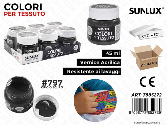 Colori per Tessuto 797 Grigio Scuro 45ML