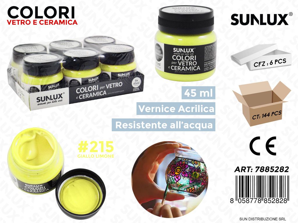 Colori Vetro- Ceramica 215 Giallo Limone 45ML