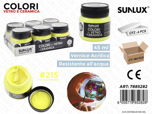 Colori Vetro- Ceramica 215 Giallo Limone 45ML