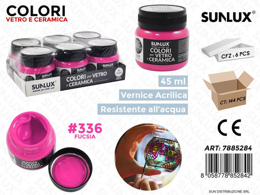 Colori Vetro- Ceramica 336 Fucsia 45ML