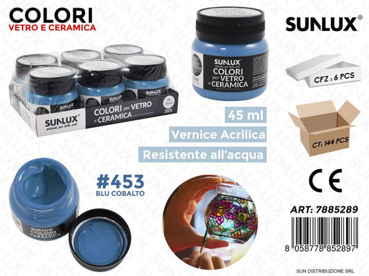 Colori Vetro- Ceramica 453 Blu Cobalto 45ML