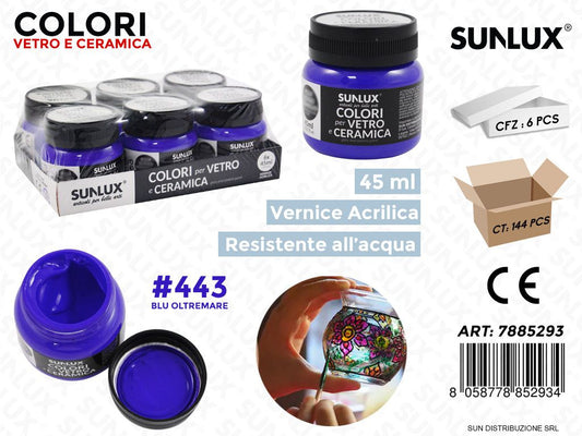 Colori Vetro- Ceramica 443 Blu Oltremare 45ML