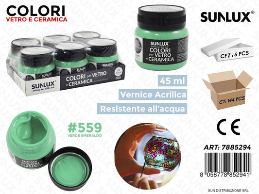 Colori Vetro- Ceramica 559 Verde Smeraldo 45ML
