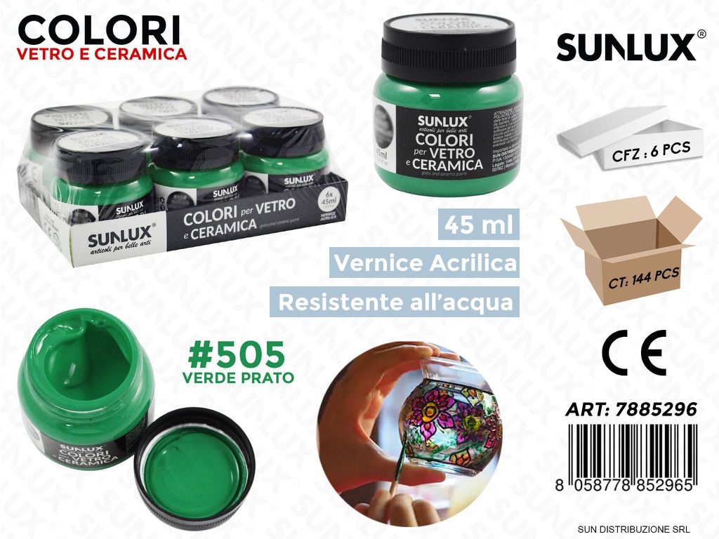 Colori Vetro- Ceramica 505 Verde Prato 45ML