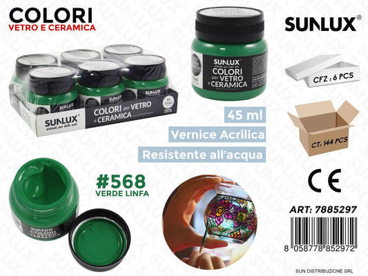 Colori Vetro- Ceramica 568 Verde Linfa 45ML