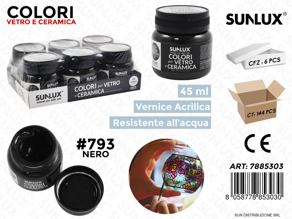 Colori Vetro- Ceramica 793 Nero 45ML