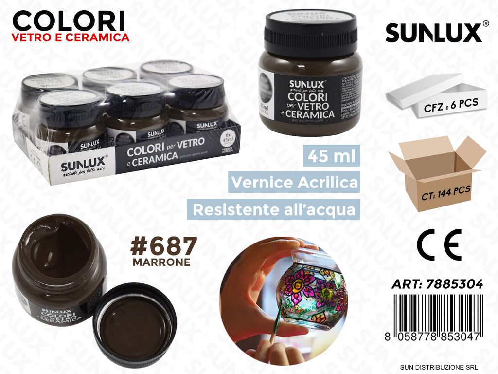 Colori Vetro- Ceramica 687 Marrone 45ML