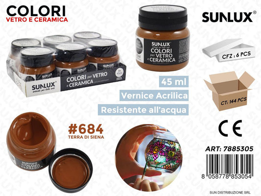 Colori Vetro- Ceramica 684 Terra di Siena 45ML