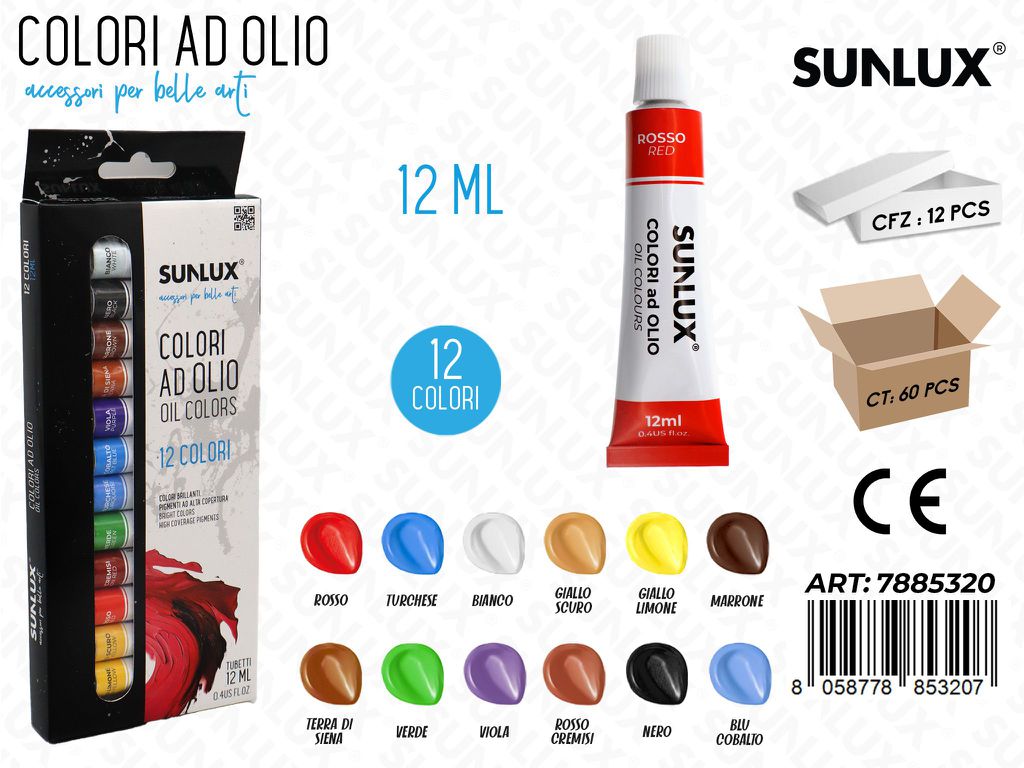Colori Ad Olio Tubetto 12COL. 12ML