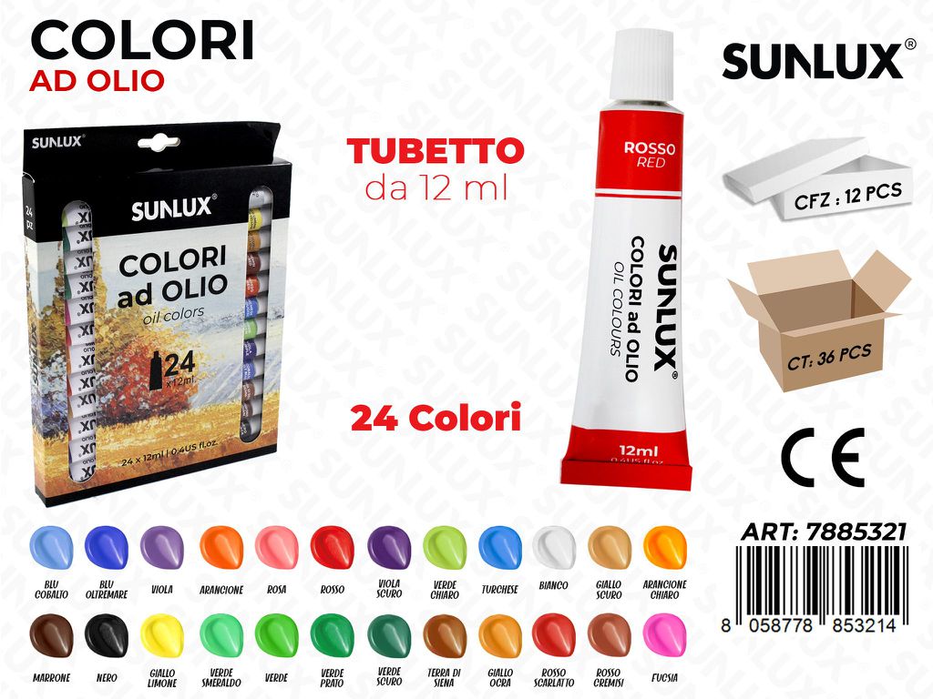Colori Ad Olio Tubetto 24COL. 12ML