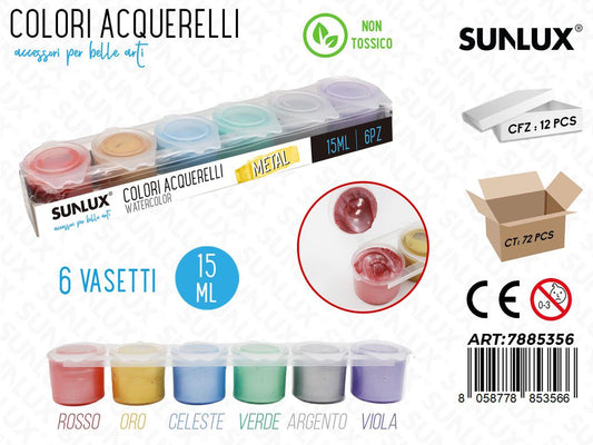 Colori Acquerelli Metal 6COL. Ass. 15ML