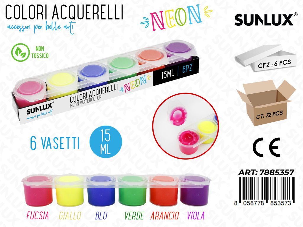 Colori Fluorescenti 6COL. Ass. 15 Ml