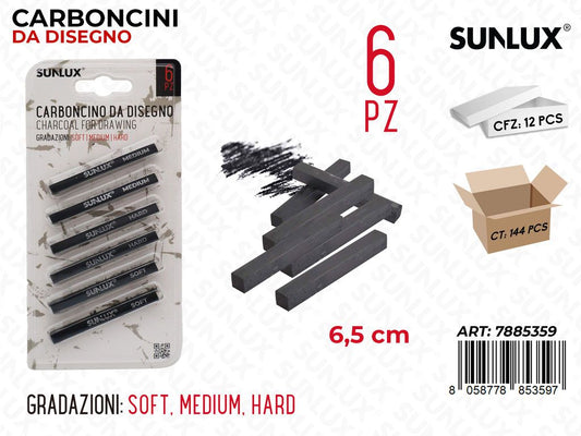 Carboncini da Disegno Grad. Ass. 6PCS
