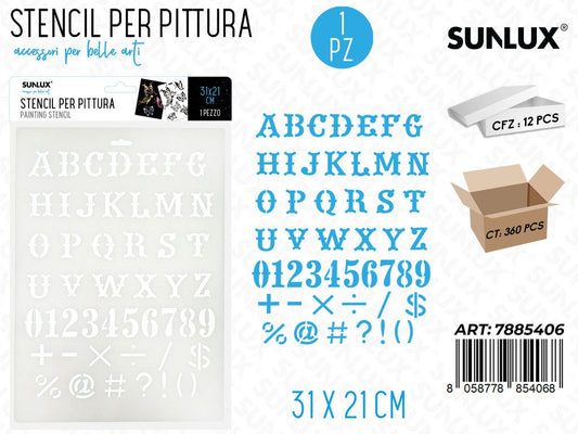 Sunlux Stencil per Pittura 31*21CM