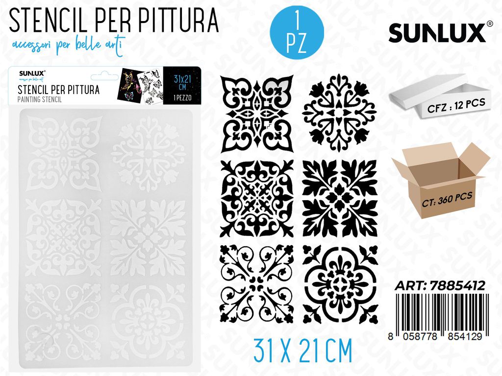 Sunlux Stencil per Pittura 31*21CM