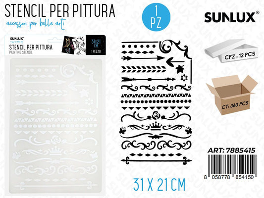 Sunlux Stencil per Pittura 31*21CM