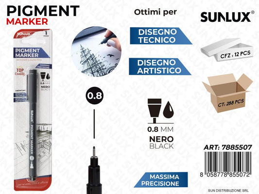 Bl. Pigment Marker Nero 0.8MM / Pz da 12