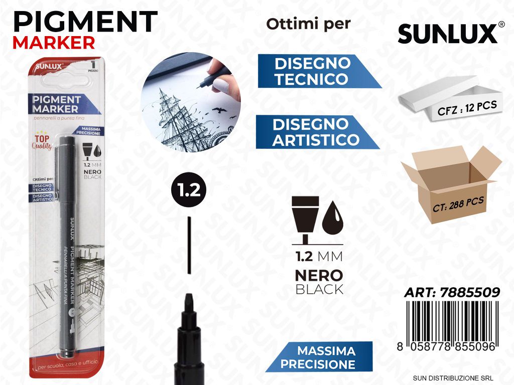 Bl. Pigment Marker Nero 1.2MM / Pz da 12