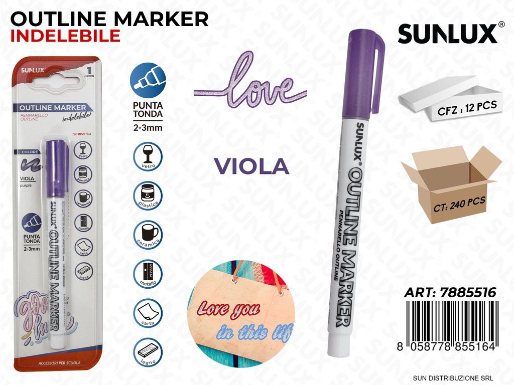 Bl. Outline Marker Indelebile Viola 2-3MM