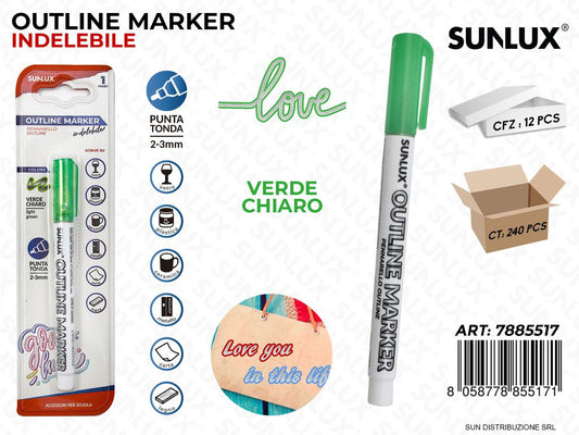 Bl. Outline Marker Indelebile Verde C.2-3MM