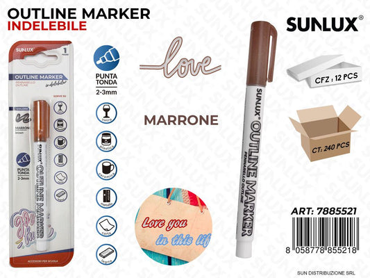 Bl. Outline Marker Indelebile Marrone 2-3MM