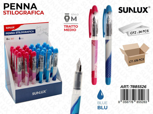 Sunlux Esp. Penna Stilografica Blu Medio