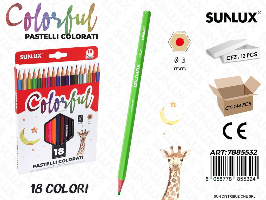 Pastelli Colorati Colorful 18PCS 3MM