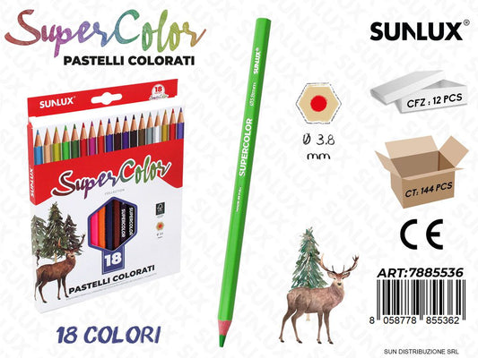 Pastelli Colorati Supercolor 18PCS 3.8MM