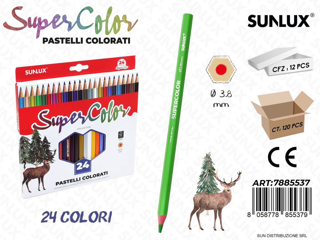 Pastelli Colorati Supercolor 24PCS 3.8MM