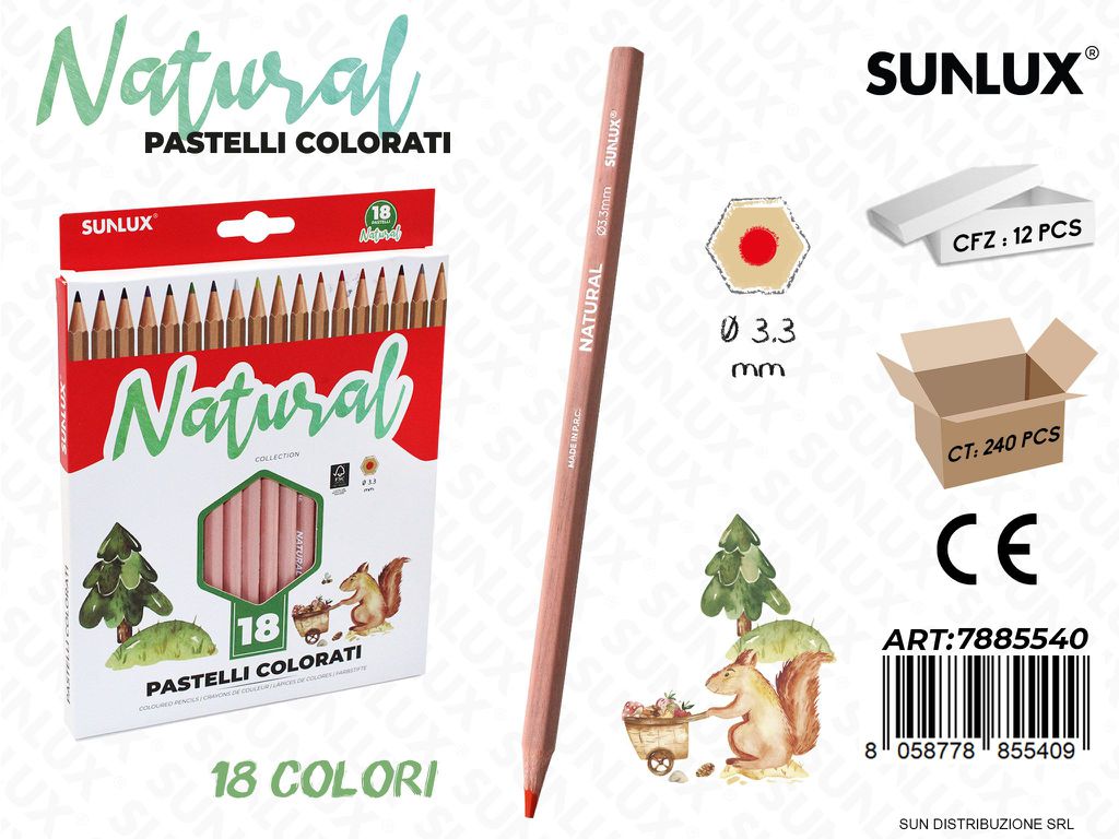 Pastelli Colorati Natural 18PCS 3.3MM