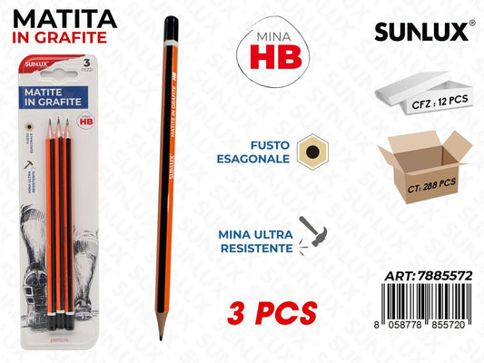 MATITE IN GRAFITE HB 3PCS /PZ DA 12**