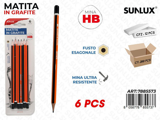 MATITE IN GRAFITE HB 6PCS /PZ DA 12**