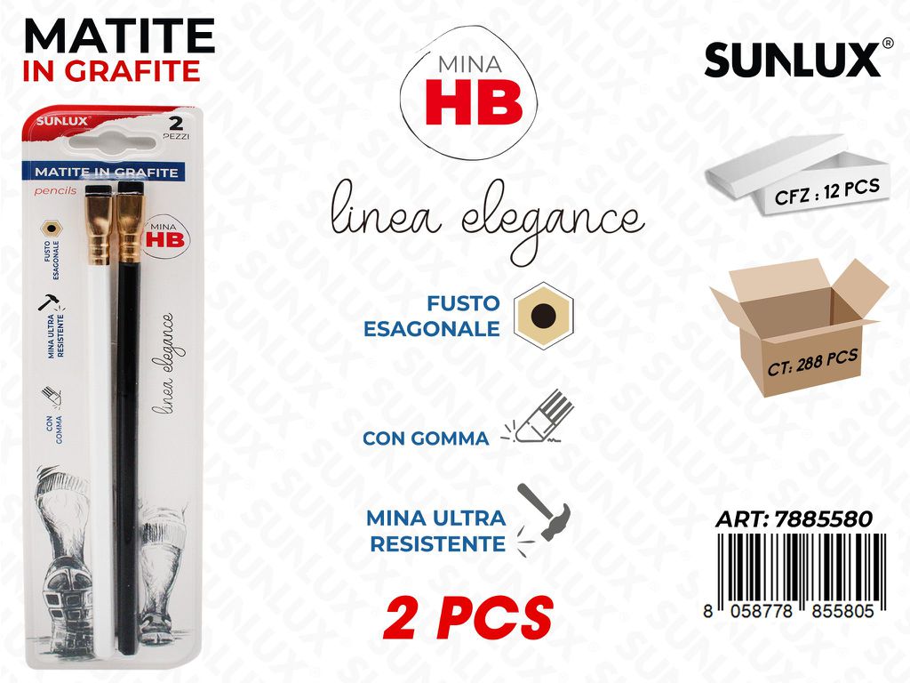 Sunlux Matite in Grafite L. Elegance Hb 2PCS