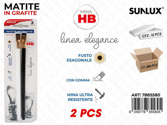 Sunlux Matite in Grafite L. Elegance Hb 2PCS