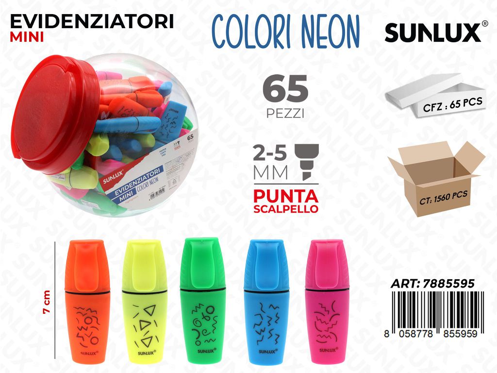 Sunlux Bar. Evidenziatori Mini Neon 2-5MM