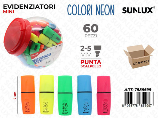 Sunlux Bar. Evidenziatori Mini Neon 2-5MM