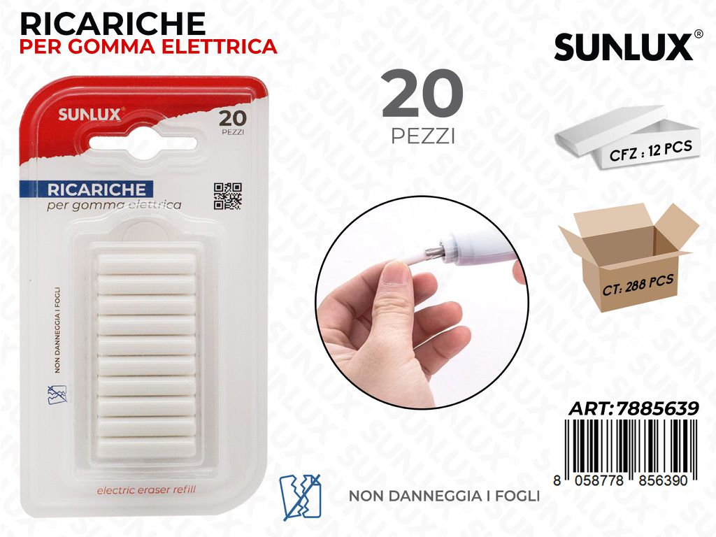 Sunlux Ricarica per Gommma Elettrica 20PCS