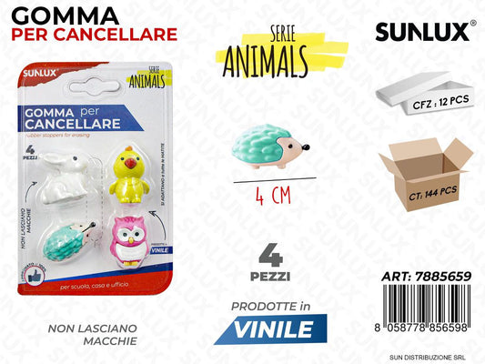 Gomma per Cancellare Animals Ass. 4PCS 4CM
