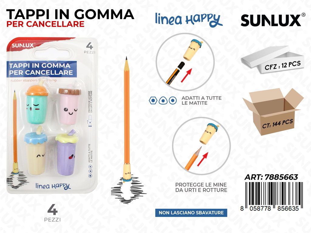 Sunlu Tappi Gomma per Cancellare Happy 4PCS
