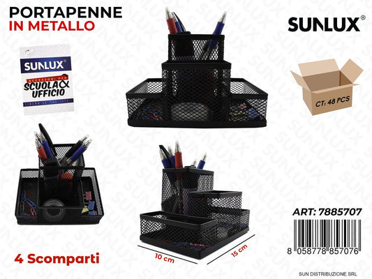 Portapenne in Metallo 4 Scomp. 10*15CM