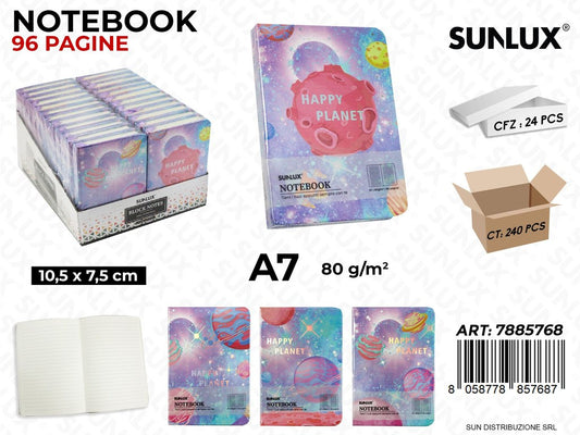 NOTEBOOK FANT. ASS. 96PAG. F.TO A7 10.5*7.5CM /PZ DA 24**