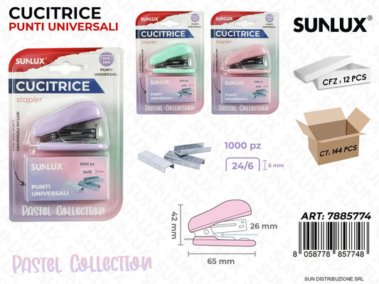 Cucitrice C/ Punti Univ. Pastel 42*65Mm