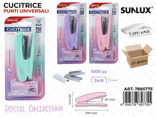 Cucitrice C/ Punti Univ. Pastel 49*109Mm