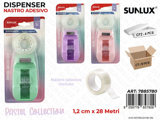 Dispenser C/ Nastro Adv Col. Pastel Ass.