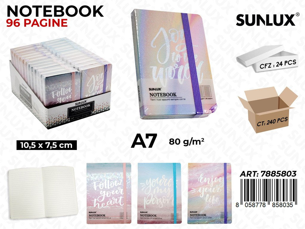 NOTEBOOK FANT. ASS. 96PAG. F.TO A7 10.5*7.5CM /PZ DA 24**