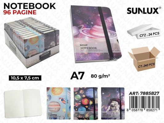Sunlux Notebook Ass. 96PAG. F.to A7 10.5*7.5CM