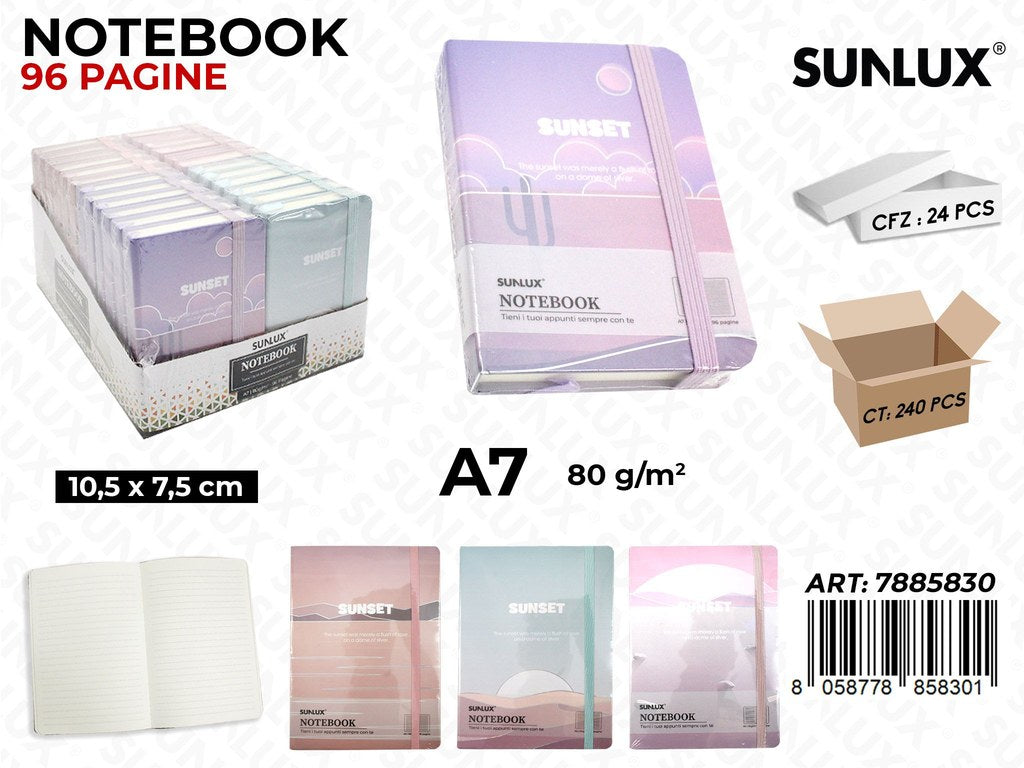 NOTEBOOK ASS. 96PAG. F.TO A7 10.5*7.5CM /PZ DA 24**