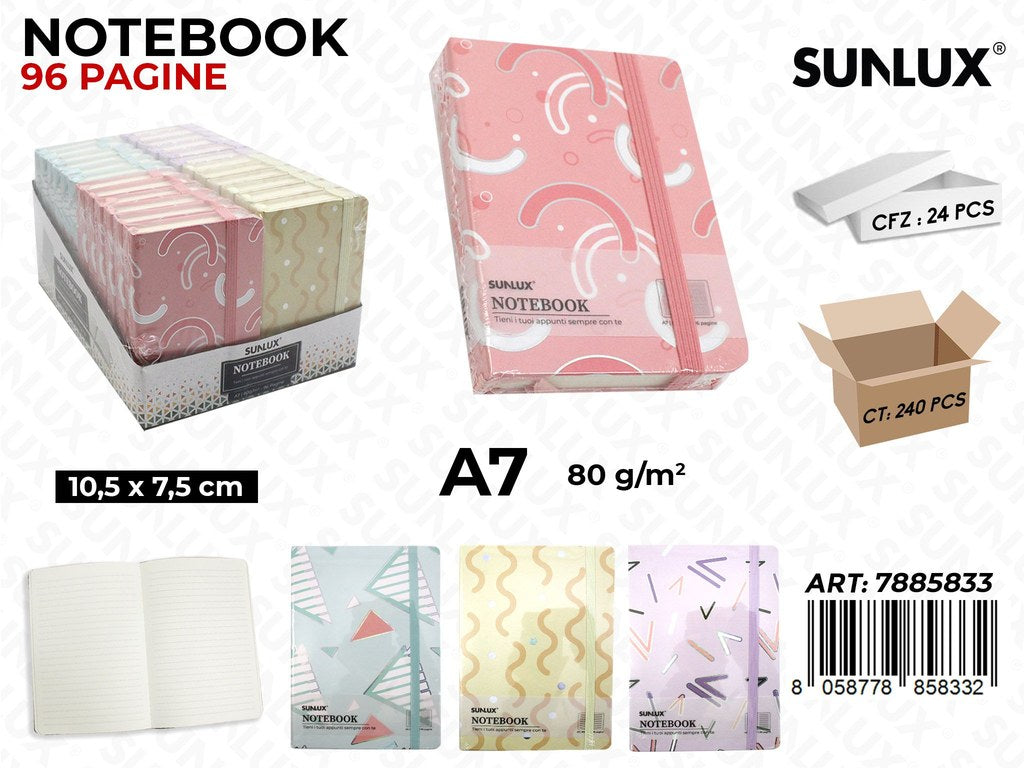 NOTEBOOK ASS. 96PAG. F.TO A7 10.5*7.5CM /PZ DA 24**