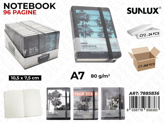 NOTEBOOK ASS. 96PAG. F.TO A7 10.5*7.5CM /PZ DA 24**