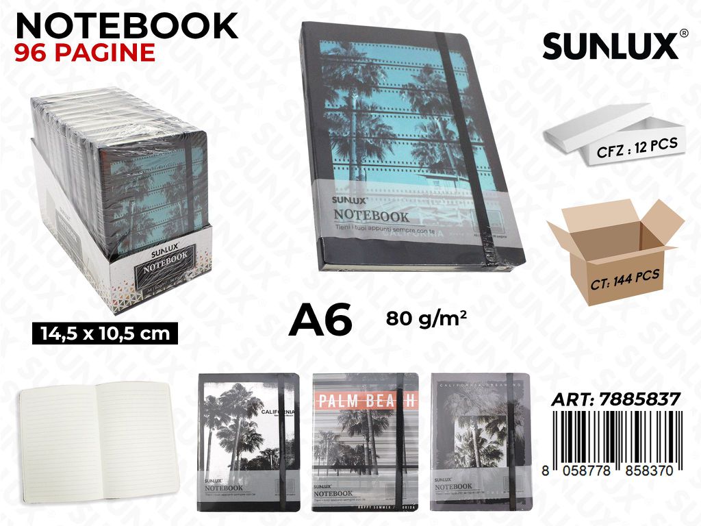 NOTEBOOK ASS. 96PAG. F.TO A6 14.5*10.5CM /PZ DA 12**